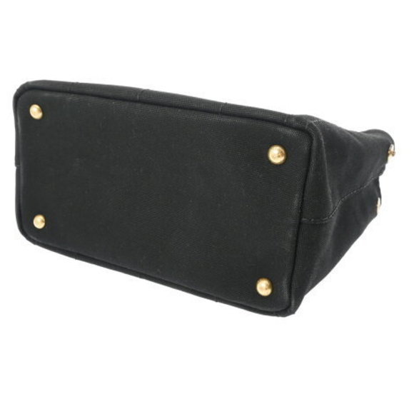 PRADA Canapa Mini Black Tote Bag - Picture 5 of 12